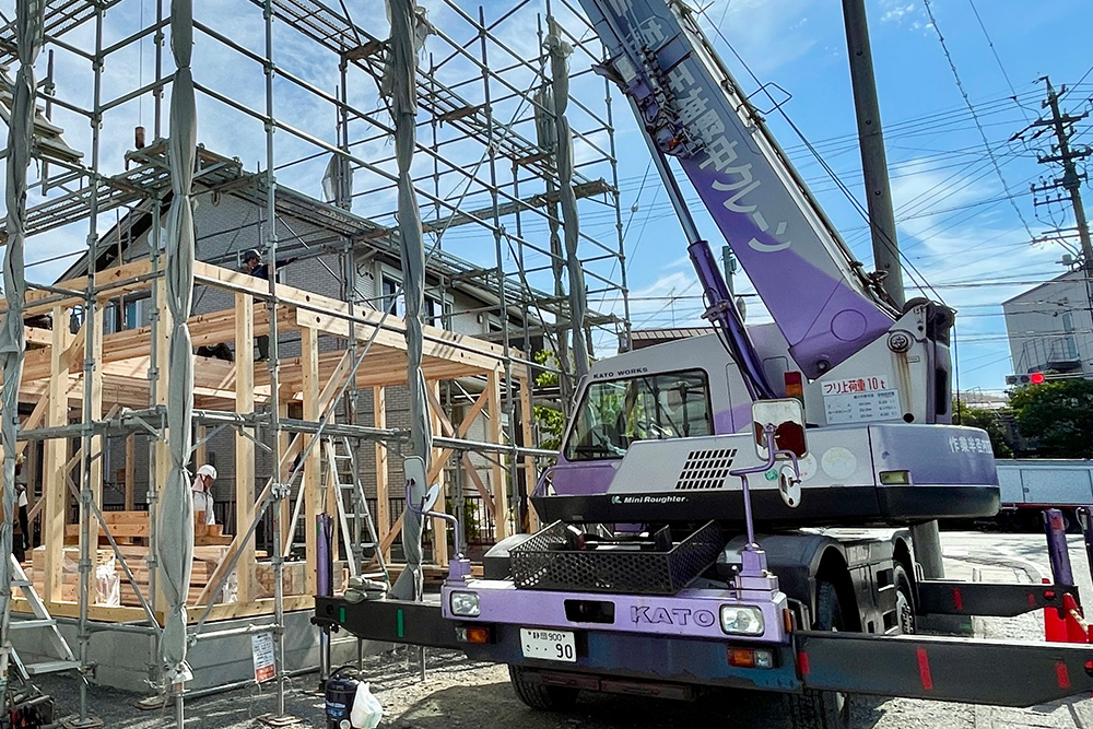 クレーン業者の作業風景